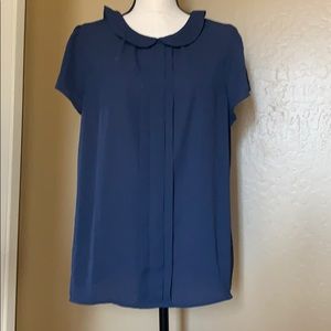 Anne Taylor Navy blue cute blouse
